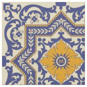 Tissu orange bleu de style en céramique d'Azulejo (Fermer)