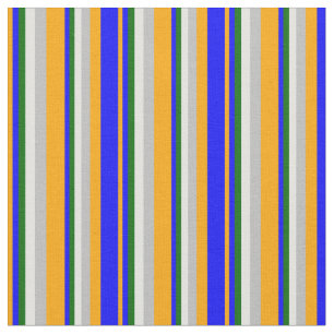 Tissu Orange, Bleu, Vert foncé, Cyan clair et gris