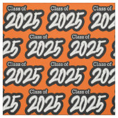 Tissu Orange Bold Brush Class of 2025 (Échantillon)