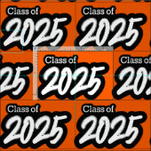 Tissu Orange Bold Brush Class of 2025 (Carreau)