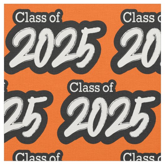 Tissu Orange Bold Brush Class of 2025 (Fermer)