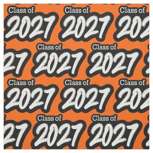 Tissu Orange Bold Brush Class of 2027 (Échantillon)