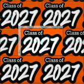 Tissu Orange Bold Brush Class of 2027 (Carreau)