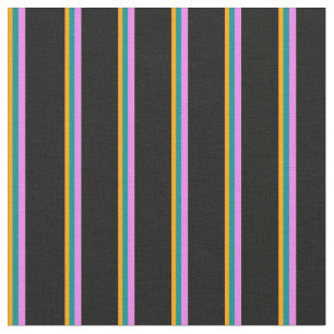 Tissu Orange, cyan foncé, violet et noir