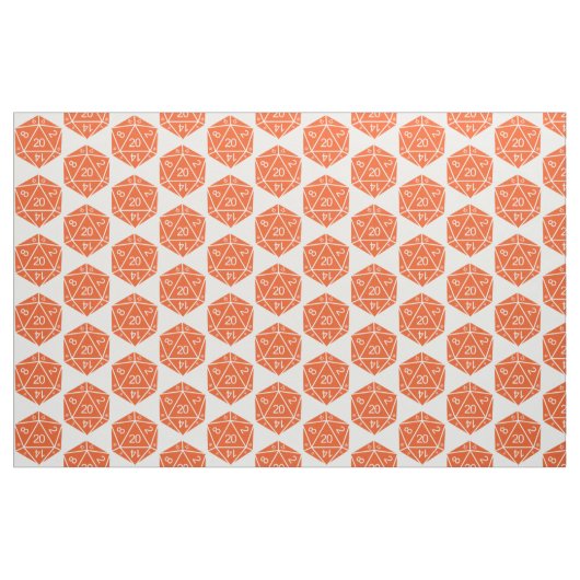 Tissu orange D20 dés (Yard)