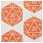 Tissu orange D20 dés (Échantillon)