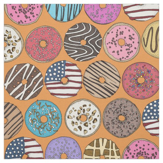 Tissu orange de beignets américains (Échantillon)