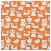 Tissu orangé de chien fantôme d'halloween (Échantillon)