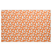 Tissu orangé de chien fantôme d'halloween (Fat Quarter)