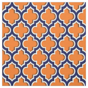 Tissu Orange de citrouille, Marocain Quatrefoil #5DS de