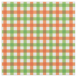 Tissu Orange et citron vert clair En vichy plaid/ Tartan