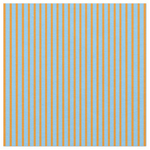 Tissu Orange foncé et ciel clair Bleu rayures