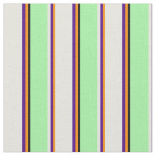 Tissu Orange foncé, Indigo, Beige, Vert & Noir