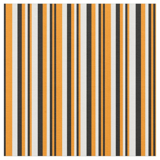 Tissu Orange foncé, noir et blanc, lin/Motif rayé (Fermer)