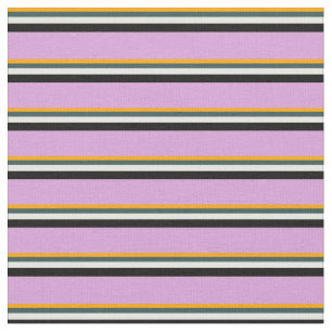 Tissu Orange, gris ardoise foncé, blanc, noir et prune