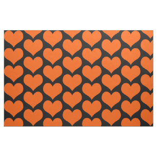 Tissu Orange Hearts Fabric