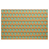 Tissu Orange heureuse de vert de motif de zombi de (Yard)