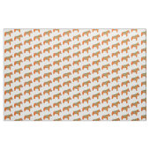 Tissu Orange Horses Fabric (Yard)