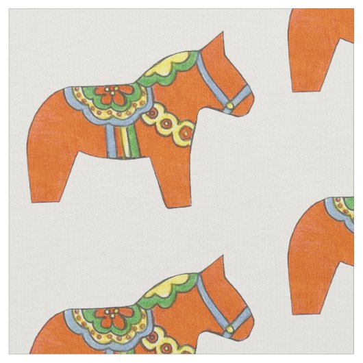 Tissu Orange Horses Fabric (Fermer)