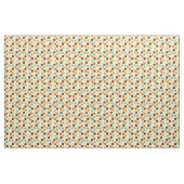 Tissu Orange, Jaune, Brown, Points Bleus (Fat Quarter)