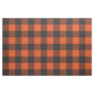 Tissu Orange noir de Buffalo Plaid Check Motif