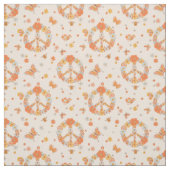 Tissu Orange Peace Floral (Échantillon)