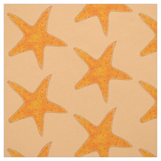 Tissu Orange Starfish Star Fish Shell Beach Ocean Sea (Échantillon)