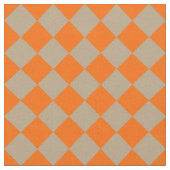 Tissu Orange Taupe Checker Diamond Pattern (Fermer)