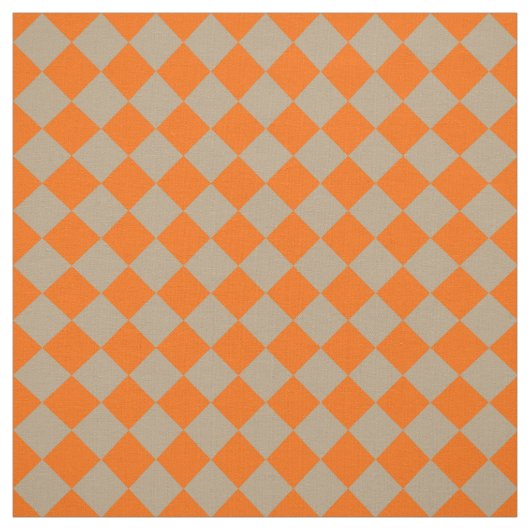 Tissu Orange Taupe Checker Diamond Pattern (Échantillon)