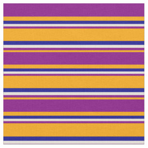 Tissu Orange, violet, beige et bleu foncé