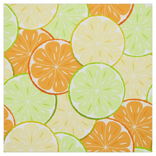 Tissu oranges citrons citron vert agrumes nature fraîche (Échantillon)