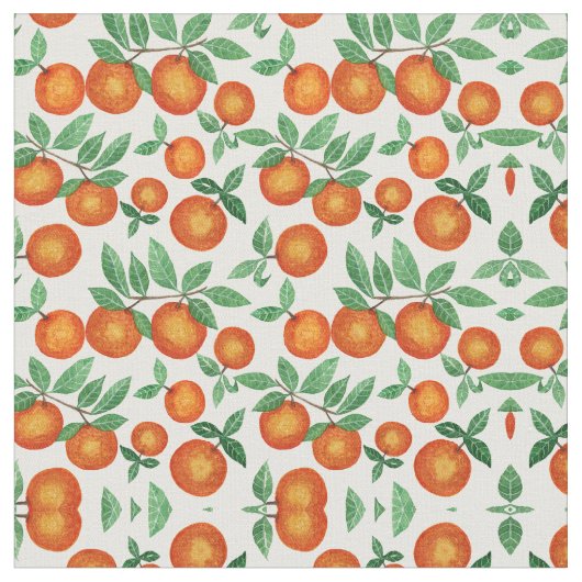 Tissu Oranges d'été Motif d'aquarelle d'agrumes (Fermer)