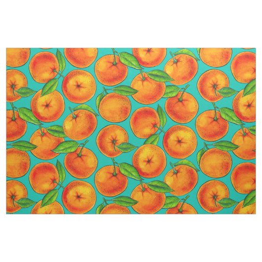 Tissu Oranges en bleu (Fat Quarter)