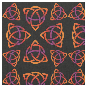 Tissu Oranges Motifs et violet de Triquetra celtiques à