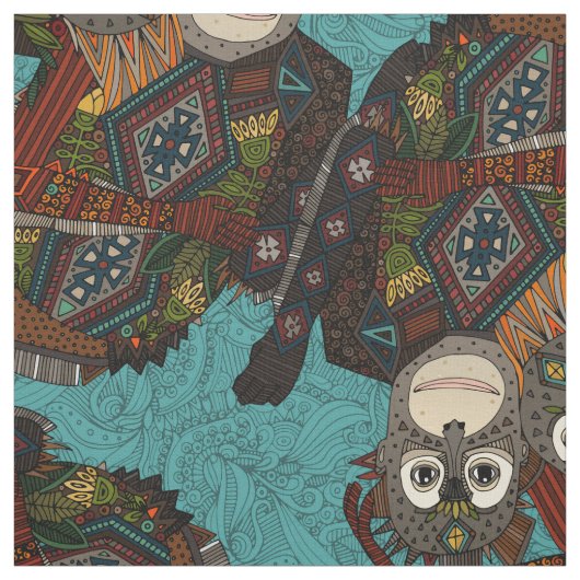 Tissu orangs-outans bleus (Échantillon)