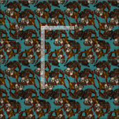 Tissu orangs-outans bleus (Carreau)