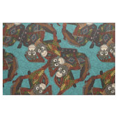 Tissu orangs-outans bleus (Fat Quarter)