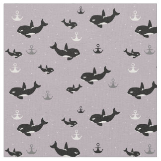 Tissu Orca Motif - Cute Killer Whale Motif de dessin