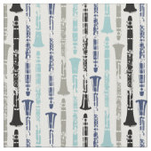 Tissu Orchestre de musique Clarinet Blue (Fermer)
