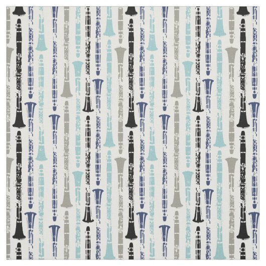 Tissu Orchestre de musique Clarinet Blue (Échantillon)