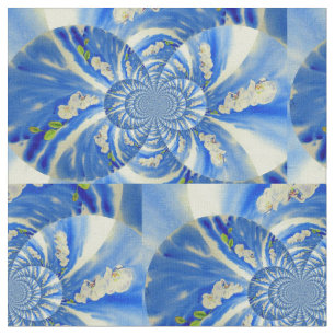 Tissu Orchidée aquarelle peinture, Nuages Mandala