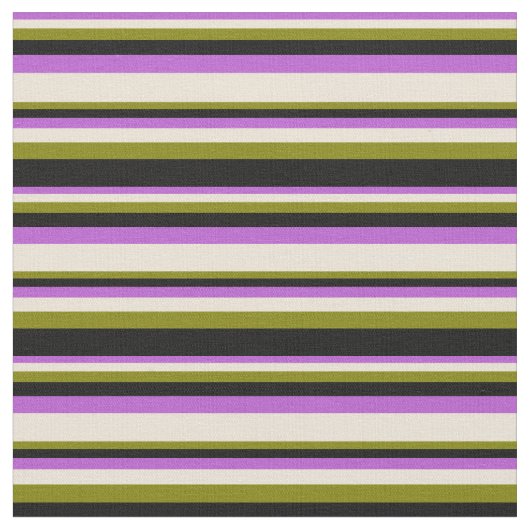 Tissu Orchidée, bisque, verte et noire (Fermer)