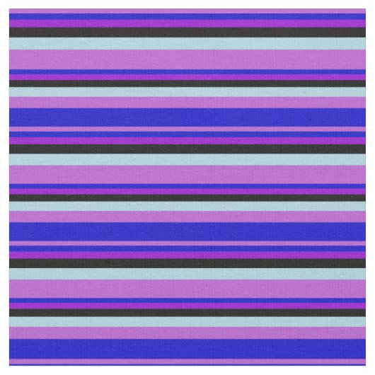 Tissu Orchidée, Bleu, Violet foncé, Bleu noir et clair (Fermer)