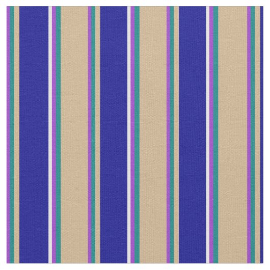 Tissu Orchidée foncée, Turquoise, Tan, Bleu foncé et Bla (Fermer)
