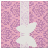 Tissu Orchidée rayonnante congelée Damas avec papillon (Fermer)