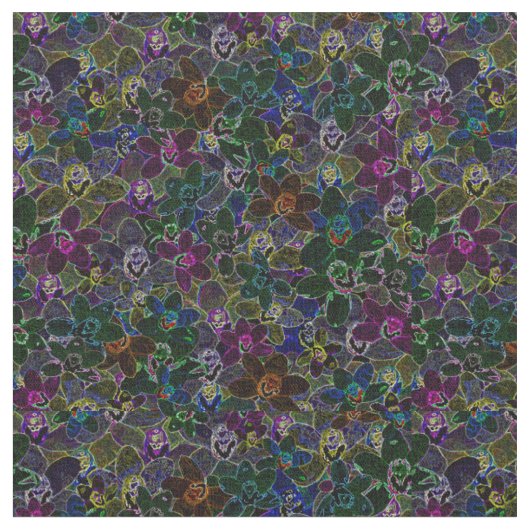 Tissu Orchidées de couleur néon, (Fermer)