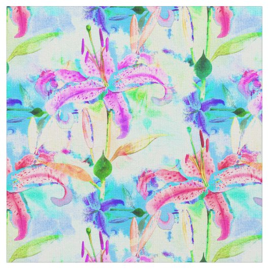 Tissu Orchidées tropicales colorées (Fermer)