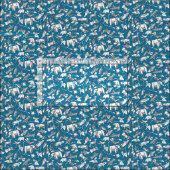Tissu origami animal dity bleu (Carreau)