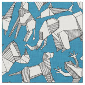 Tissu origami animal dity bleu (Fermer)