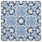 Tissu Orné Élégant Damas Classique Bleu Et Blanc (Échantillon)